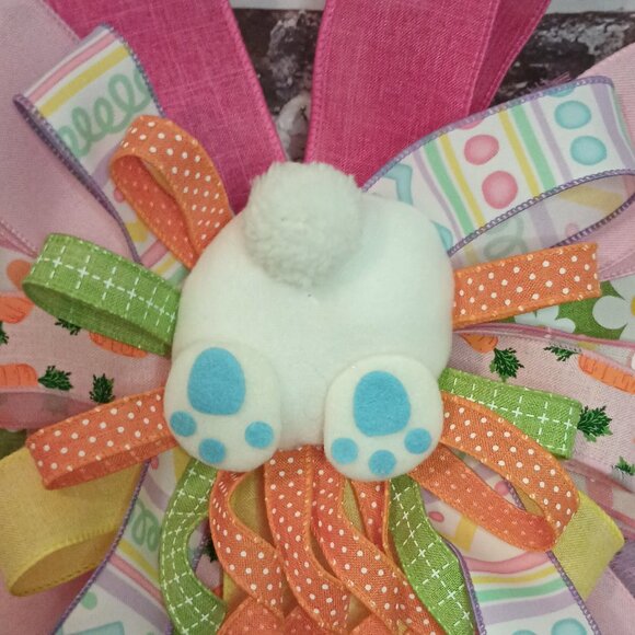 Easter Bow, Bunny Bow, Wreath Bow ,Lantern Bow, Basket Bow, Mailbox Bow, Easter - Picture 2 of 6
